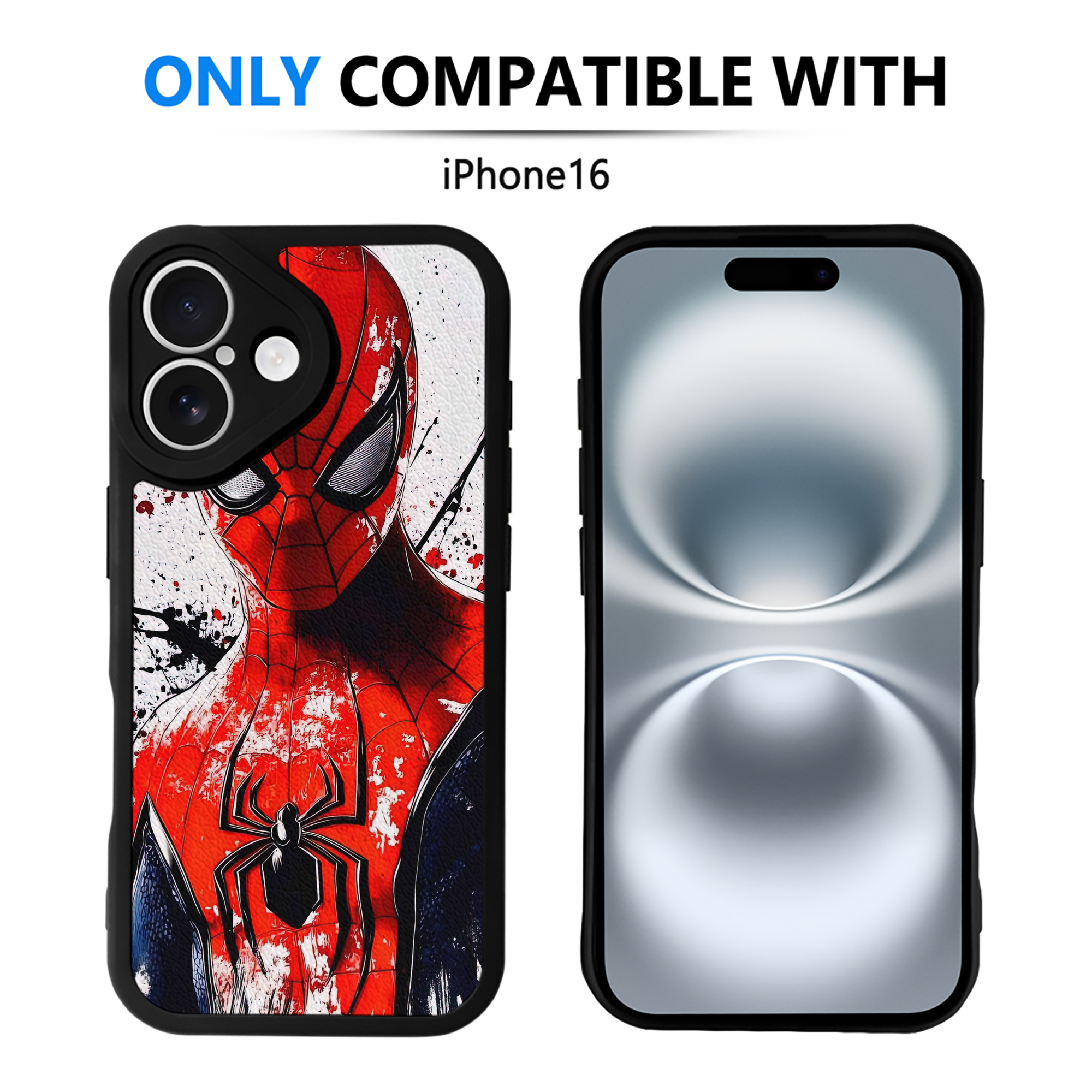 Spider Man スパイダーマン 【iPhone 16シリーズ対応】シリコンスマホケース（レザー調） 材質：シリコン